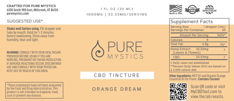 Organic CBD Tincture Orange - Pure Mystics Premium CBD